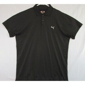 Puma Sport Mens Black USP Golf Large Polo Short Sleeve Collared